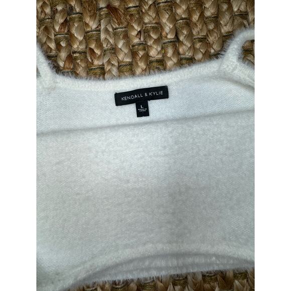 Kendall +  Kyle Fuzzy White Tank Top Size L NWOT - Picture 6 of 7